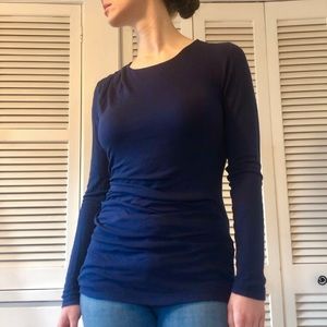 Banana Republic Draped Long Sleeve Tee, Navy M